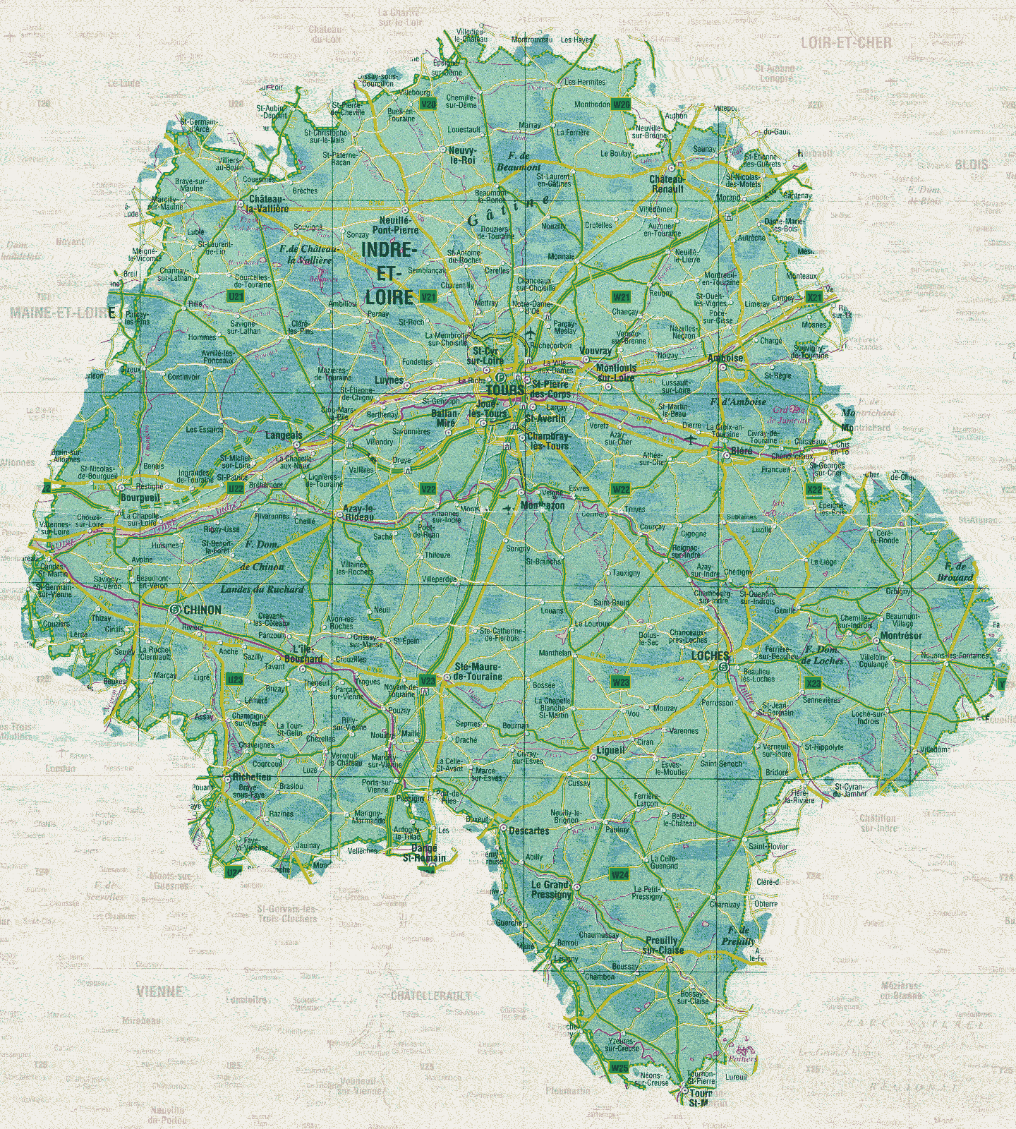 carte des églises d'Indre-et-Loire